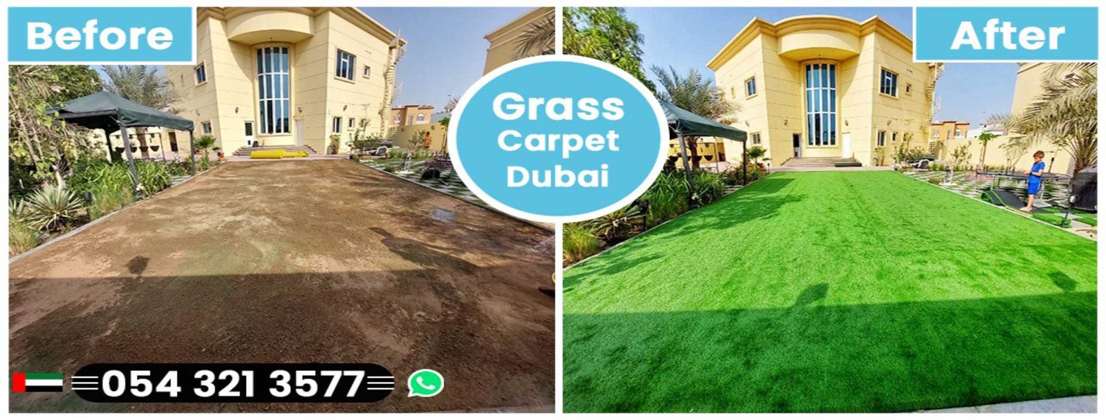 Al Barsha South artificial grass installation