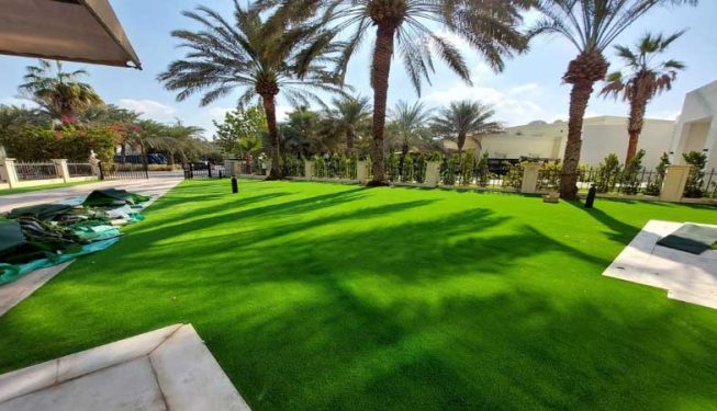 Artificial grass installation Jumeirah village Dubai